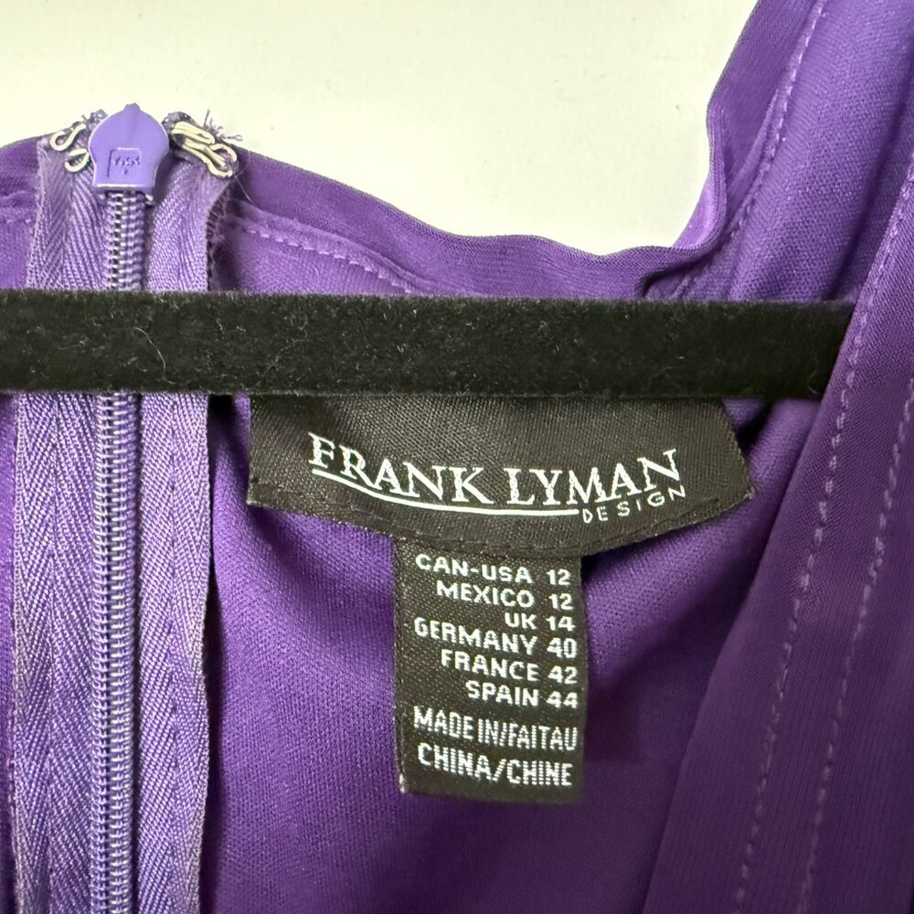 👗 2 fo $30 | Purple Layered Cocktail Dress | Frank Lyman | Great Condition - Picture 5 of 7